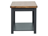 24 inch Side Table, No Assembly Required, Black and Whiskey Finish B108P160148