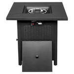 ZUN 28-Inch Fire Table,50000 BTU Gas Firepit with Volcanic Stone Black 55999158