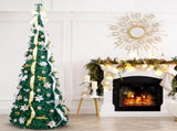 7 FT Fully Decorated Pre-lit Christmas Tree, Pop Up Artificial Xmas Tree with 200 Warm Lights Remote 59897869