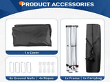 6x6ft Pop Up Canopy Tent, Outdoor Tent Canopy Foldable Portable Canopies for Camping, Patio, Easy Up 08481516