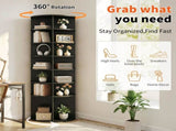 7-tier, 360&deg rotating wood-plastic composite shoe rack, 60*60*184cm, black 06263658