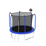 8FT Trampoline with Basketball Hoop, ASTM Approved Reinforced Type Outdoor Trampoline with Enclosure K1163P147129