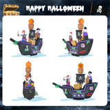 7 foot inflatable Halloween pirate boat with LED light blower 54667092