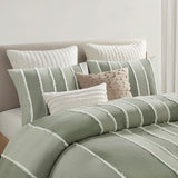 King/Cal King 3 Piece Striped Cotton Duvet Cover Set B035P217806