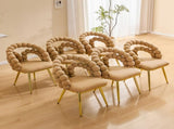 Set of 2 Modern Velvet Dining Chair with Bubble Back, Accent Chair with Gold Metal Legs, Upholstered W3875P446131