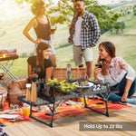 ZUN 3 ft Portable Picnic Table with Wing Panels 39502910