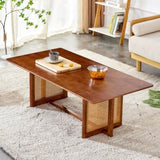 Chinese style log wind Imitation rattan Walnut color tea rectangular solid wood coffee low W1151P154605