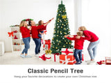 8ft Slim Pencil Christmas Tree - Space-Saving Design for Small Corners, 1000 Realistic PVC Branches 30449592