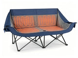 Navy Dual Person Heated Folding Camping Chair 4 Heating Zones 3 Temperature Levels, Heavy Duty 660 95735414