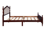 Queen Pine wooden Bed with Upholstered Headboard Panel Footboard, with Two Bed Rail Support Feet W504P181801