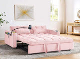 55.51 inch versatile foldable sofa bed in 3 lengths, modern sofa sofa sofa velvet pull-out bed, W2353P263923