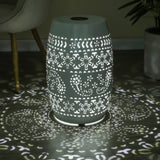 Solar Side Table with Built-in Solar Battery,Stunning Flower Pattern at Night,Eco-Friendly and N770P270774W