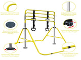 Yellow Multi-Functional Adjustable Height Children's Horizontal Gymnastic Bar With Bear Rings W1408P269742