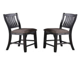 Set of 2 Dark Coffee Fabric Upholstered High Chairs, Black B016P222639