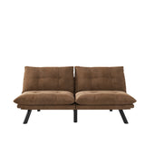 Leatehr Feeling Brown Convertible Folding Modern sofa Bed W570P168045