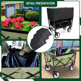 ZUN 360lbs Collapsible Foldable Wagon Cart with strapping system ,Beach Wagon Utility Cart Utility Wagon W2932P234995