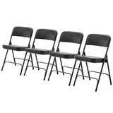 ZUN 4 Pack Metal Folding Chairs with Padded Seat and Back, for Home and Office, Indoor and Outdoor 66232758