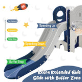 ZUN Kids Slide Playset Structure 9 in 1, Spaceship Set with Slide, Arch Tunnel, Ring Toss, Drawing 82711069