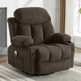 Swinging recliner massage heated sofa, with USB and 2 cup holders in side pockets, W1807P298214