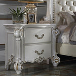 ZUN 2 Drawers Nightstand with Oversized Scrolled Leg, Antique Pearl B016P257256