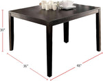 ZUN Brushed Black Solid wood 5pc Dining Set Table And 4x Chairs Brown Fabric Cushions Seats X-Cross Back B011P214984