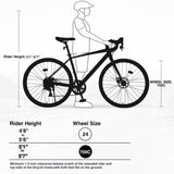700C Road Bike ,7 Speed Road Bike, for Men Women ,Aluminum Alloy Frame W1019P233453