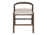 Balmain Indoor Rubberwood Barstool, Dark Brown Finished and Beige Upholstery, Set of 2 N775P318294D