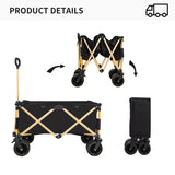 ZUN aluminum alloy folding wagon, Heavy Duty Utility Beach Wagon Cart for Sand with Big Wheels, W321P190035