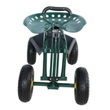 ZUN Garden trolley Rolling work chair with wheels, garden stool for planting, 360 degree swivel seat, W227P207221