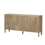 U_Style 59.8" 4-Door Sideboard,Hidden Handle,Distinctive Solid Ash Veneer Buffet with Storage, N711P290714O