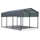10x15 FT Metal Carport Heavy Duty with Reinforced Frame, Outdoor Garage Multi-Use Canopy Car 00683195