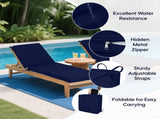 Outdoor Chaise Lounge Cushions Set of 2, Tri-Fold Replacement Cushions for Patio Furniture, Water W419P460573