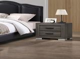 Bedroom Furniture Traditional Look Unique Wooden Nightstand Drawers Bed Side Table Grey HSESF00F5491