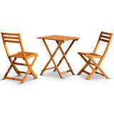 3-Piece Eucalyptus Bistro Set, Square, Natural Oil B046125052