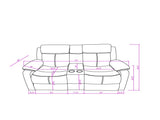 Blanche Grey Console Reclining Loveseat with LED Lights B201P412052