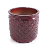 Handmade Ceramic Planter Set of 3, 15/12/9 Inch Diameter, Burgundy Diamond-Pattern, for Orchids & W3273P321477