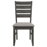 Grey and Dark Grey Padded Seat Side Chairs B062P145630