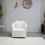 Modern 360 Degree Swivel Sofa Chair, Round Armchairs with High Backrest and Upholstered, Beige W1183P254690