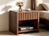 () 1 Drawer 1 Shelf Honeycomb Board MDF Bedside Table 20*15*24.5in Dark brown 52003423