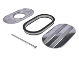 15" Oval Half Finned Polished Aluminum Air Cleaner Filter Fits for Chevy Ford Mopar SBC BBC 350 24596403
