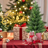 2PCS Set 2FT Tabletop Christmas Trees with 68 Tips PVC Green Trees Plant Base Mini 80226241