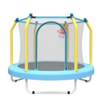 ZUN 55-inch Trampoline for Kids Indoor & Outdoor Small Toddler Trampoline with Basketball Hoop W1163P248688