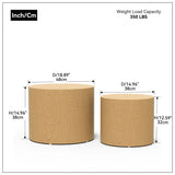 ZUN MDF side table/coffee table/end table/nesting table set of 2 with oak veneer for living W87640118