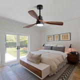 ZUN 48 Inch Modern Ceiling Fan With Lights 3 Wood Fan Blade Noiseless Reversible Motor Smart Remote W934P152307