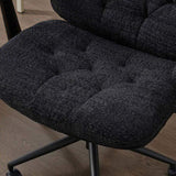 Cross Legged Chair with Flip-up Armrests, Cross Legged Office with Wheels, Comfy Swivel 26162829