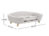 Elevated Dog Bed Frame for Small Dog, Corduroy Pet Couch Bed with Rubber Wood Legs and Supportive N779P179967A