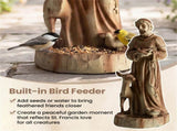 24.5" Saint Francis Statue with Built-in Bird Feeder Religious Garden Sculpture 66689030