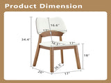 2 walnut colored solid wood dining chairs, with white PU soft packaging on the backrest and seat W1512P508904