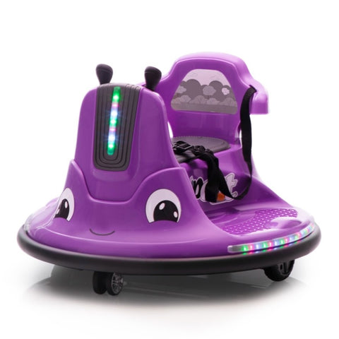 ZUN 12V Snail-Shaped Kids Electric Bumper Car with Remote Control, Ride On Car with LED Lights, Music, W2181P156753