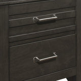 Transitional Bedroom 1pc Nightstand of Center Glides Drawers Charcoal Gray Finish Bed Side Table B01151369